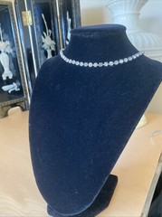 Art Deco Vintage Choker Necklace Estate Jewelry Pre-owned Cut Crystal 14.5″