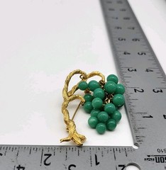 Incredible Bonsai Willow Brooch pin Jade Glass MCM Estate Jewelry Ivy