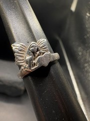 SZ 5.75 Vintage Sterling Silver Fairy Wing Ring Estate 925