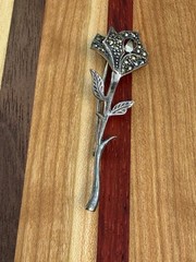 Vintage 925 Sterling Silver Stick Pin Flower Beautiful!