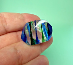 Mod Lucite Dome Ring Vintage 60s Green Yellow Blue Square Pop Art MCM Size 5.5