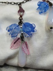 Glass Bead Pididdly Links Necklace. Vintage Jewelry. Blown Glass Jewelry.