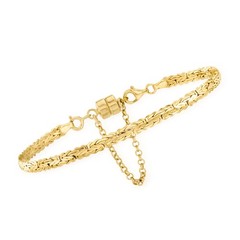 Ross-Simons IT 18k Gold Plate Magnetic Brclt Clasp Converter w Safety Chain
