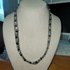 Vintage COOKIE LEE Black Cord Silver Toggle Convertible Necklace Bracelet