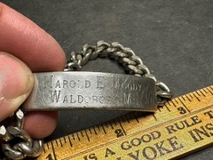Vintage Sterling ID Name Bracelet, Harold E. Moody, Waldoboro ME