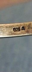 Vtg 925 Sterling Silver Marcasite Mother of Pearl MOP Oval Link Bracelet 7”