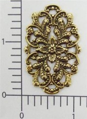 24403 Brass Oxidized Victorian Oval Filigree Jewelry Finding