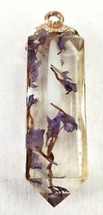 Vintage Lucite Pendant Dried Lavender and What Looks Like a Moon @ trueblue0080