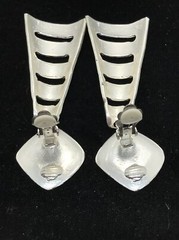 Vintage Temptation Fashion Jewlery Silver Tone Statement Clip-on Earrings