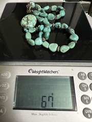 Vintage Southwestern Chunky Turquoise Nugget Necklace – 22″ Matinee, 67g