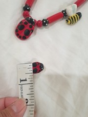 Flying Colors Lady Bug/bee Ceramic Necklace/Brooch/Earrings Bee/ladyBug Colorful