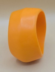 VINTAGE 80’s MOD Chunky Irregular Asymmetrical Orange Plastic Bangle Bracelet