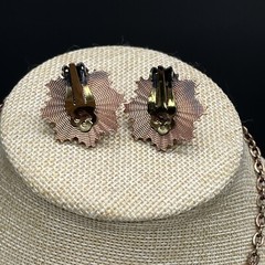 Vintage Copper Necklace and Clip-on Earring Chain Metal Clusters
