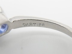 Antique 1920s $20K Signed CARTIER 1.86ct GIA Blue Sapphire Platinum Wedding Ring
