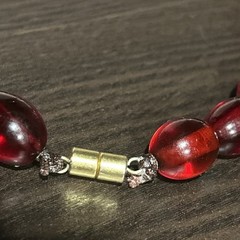 Vintage 110g Stunning Red Bakelite Necklace Cherry Juice Beads Tested Magnetic