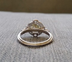1.35 CT White Round Cut Simulated Diamond Art Deco Antique Style 925 Silver Ring