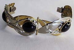 Ruth Rosenfeld Mixed Metal Onyx Bracelet