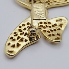 AAI Filigree Bow Jewelry Gold Tone Ribbon Pin Vintage 1990s Brooch Signed