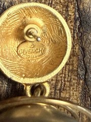 Givenchy Paris New York Brushed Gold and Silver Caged Ball Pierced Earrings