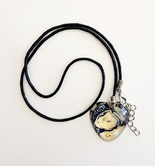 Vintage Heart Necklace Acrylic/Resin Handmade Jewelry Maine B67