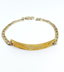 Vermeil 925 Sterling Silver Anchor Mariner Link Chain ID Bracelet 7.25″ (52)