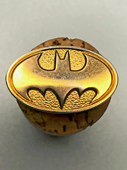 Vintage Batman Gold Tone Logo TM DC Comics Promo Pin with Butterfly Clutch Back