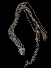 VTG CELEBRITY NY SILVER TONE CONVERTIBLE DIFFERENT LOOKS TASSEL NECKLACE CHIC