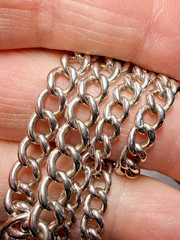 Silver & Gold Fob Curb Link Chain/Necklace – AHS – Chester – 1900 / 1914