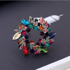 Flower Crystal Brooch For Women Fashion Pin Bouquet Rhinestone Brooches Jewelry