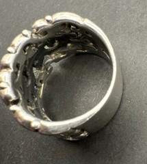 Wide .5” Scroll Sterling Filigree 925 Ring Size 7.5” 12g FREE SHIPPING!