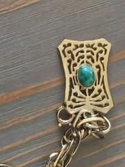 Vintage Hattie Carnegie Bracelet with Faux Jade Accents Charms