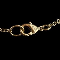 Aqua Quartz Gemstone Pendant Gold Tone Filigree Long Necklace Signed Nice 26 in