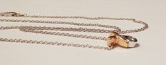 3mm Diamond X & O 14K Yellow White Gold Pendant 18.25″ 14K White Gold Necklace