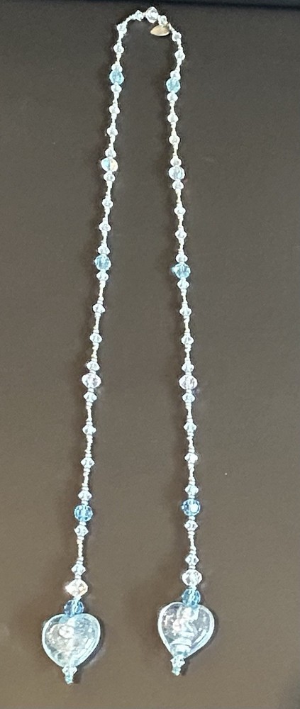 Brenda Perruzza Crystal & Glass Lariat, 23” total length – NWOT