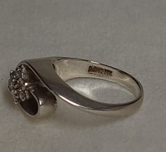 Estate 14k Solid White Gold Flower Swirl Ladies Diamond Ring 4.2 Grams Size 6