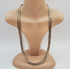 VTG 925 Taxco Liquid Metal Necklace 30in Sterling Silver 42g Multi Strand Mexico