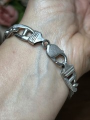 41. Vintage Sterling 925 Mariner Link Chain Bracelet 8 1/2″. 36.3g. Italy Unx