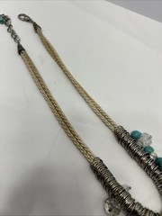Vintage Beaded Necklace 20 In Costume Jewelry Blue Teal