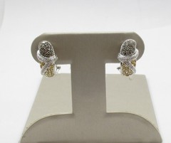 0.66CTW Yellow Sapphire 0.92CTW Diamond Earrings 14 Karat White Gold