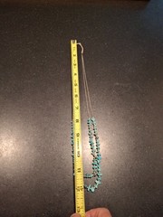 Vintage silver and turquoise layered necklace, double-strand design