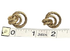 Vintage Twisted Rope Knot Earrings For Pierced Ears | Appr. 1/2″ | Gold Tone