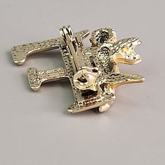 Vintage L Razza Cherub Brooch 24mm Letter Initial F
