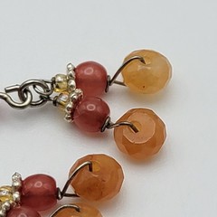 Vintage Sterling Silver Multicolor Gemstone Drop Earrings 1.25″ Pierced Dainty