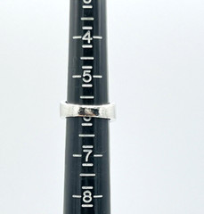 Sterling Silver Channel Set Black White Crystal Ring Size 6