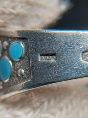 Vintage Soviet 875 Silver Turquoise Ring Russian Size 8.5