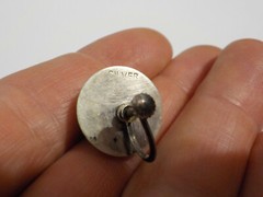 Vintage Earrings MARKED SILVER Screwback Jewelry Etched Dome Button 6 Grams