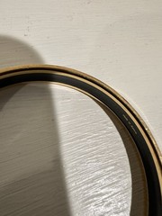 Vintage Hermes Bangle Bracelet Black Gold Enamel Anchor Gold Rim Size 70 w/ Box