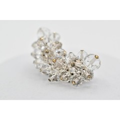 Laguna Vintage Clip On Crystal Earrings Clear Climber Bridal Signed 1950s A24
