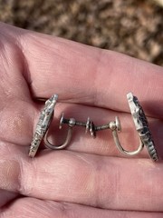 Vintage Sterling Silver Screw Back Charming Seahorse Earrings Marked 6 Grams