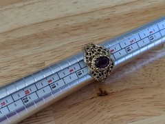 Vintage 1970s-1980s Ring, purple rhinestone